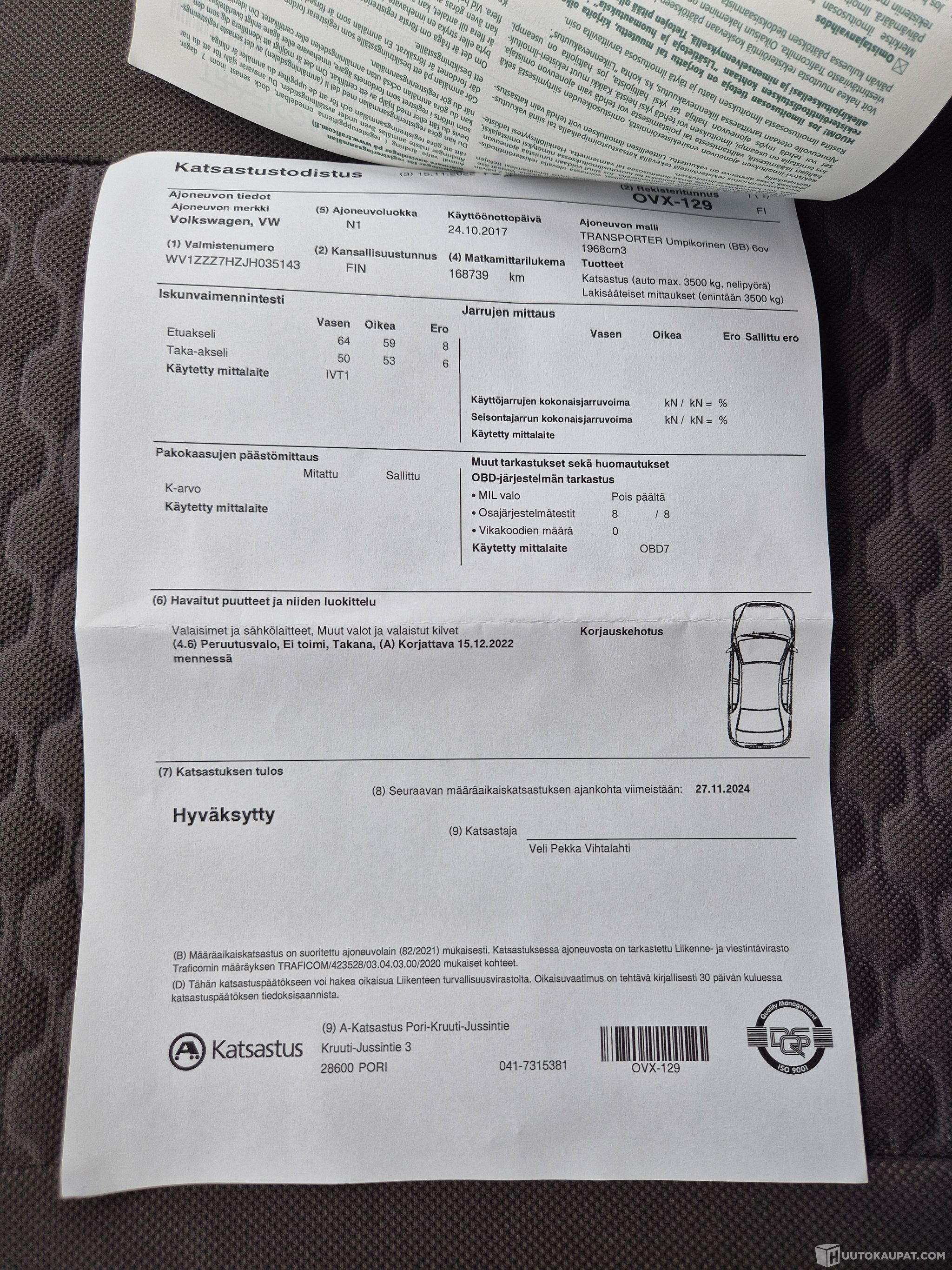 Volkswagen Transporter, 2017, Tampere | Huutokaupat.com