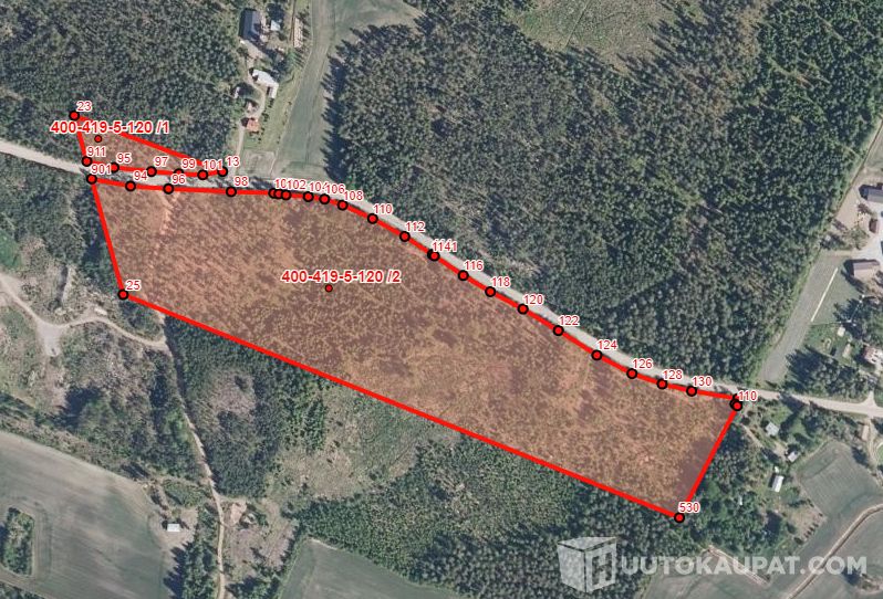 Ulosmitattu 7,3 hehtaarin metsäkiinteistö Laitilassa / / Utmätt fastighet  7,3 hektar i Letala, Laitila 