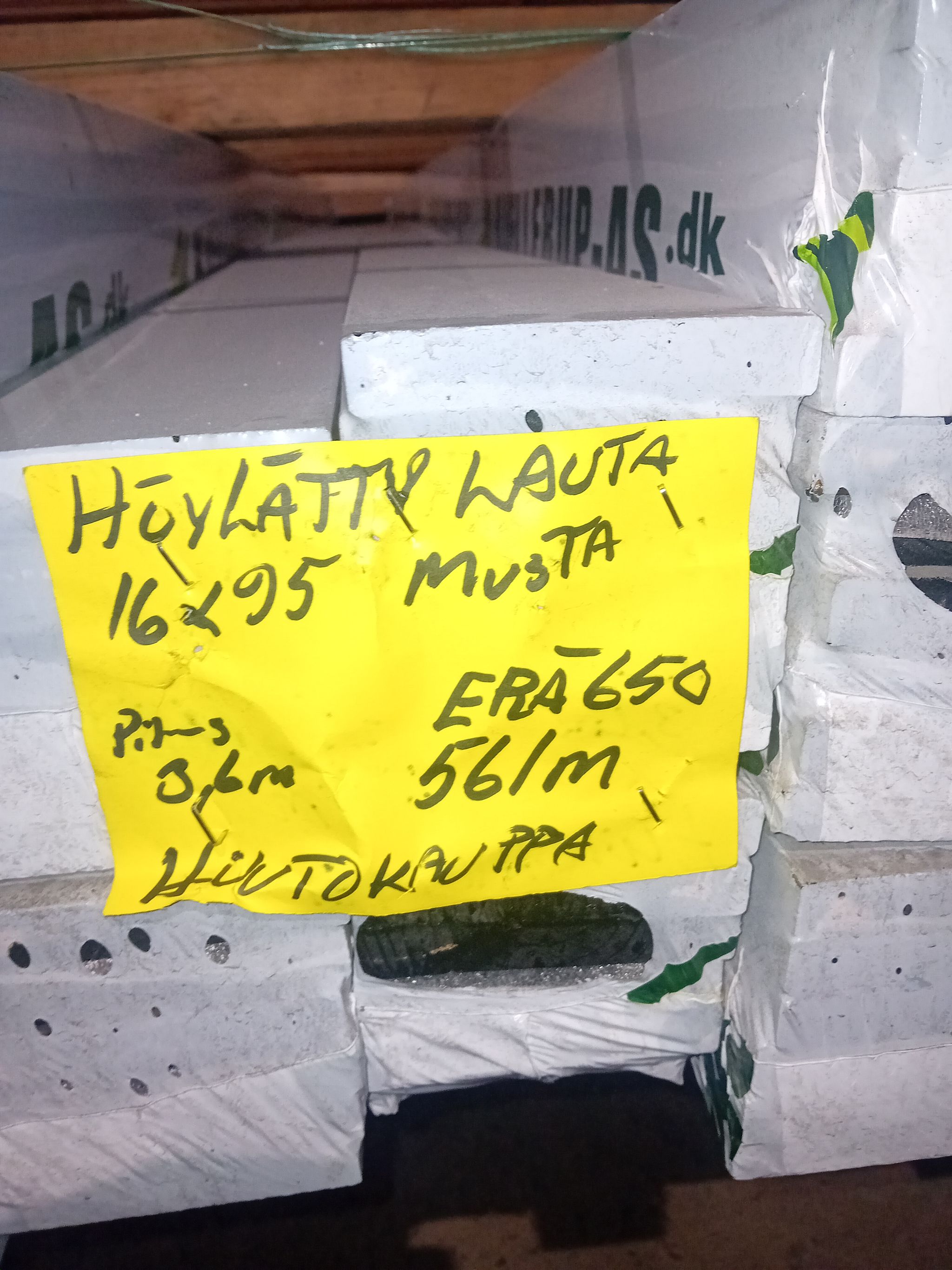 16*95 höylätty musta lauta 561m n.52m2 0,65e/m ERÄ 650, Ypäjä ...