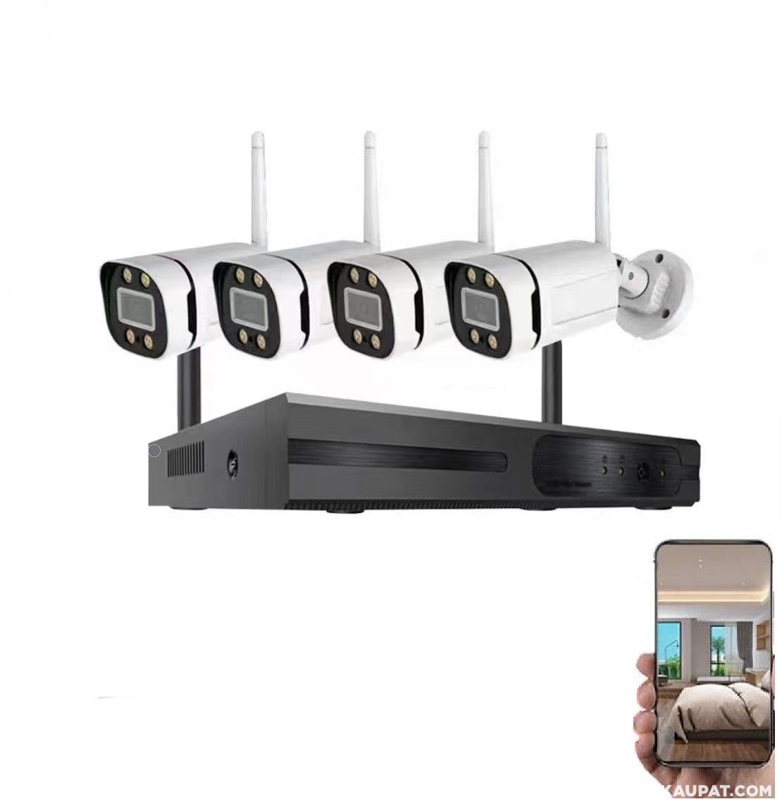 Langaton Tallentava Full HD 4 Valvontakameraj rjestelm 5G WiFi HDMI Langaton Tallentava Full HD 4 Valvontakameraj rjestelm 5G WiFi HDMI