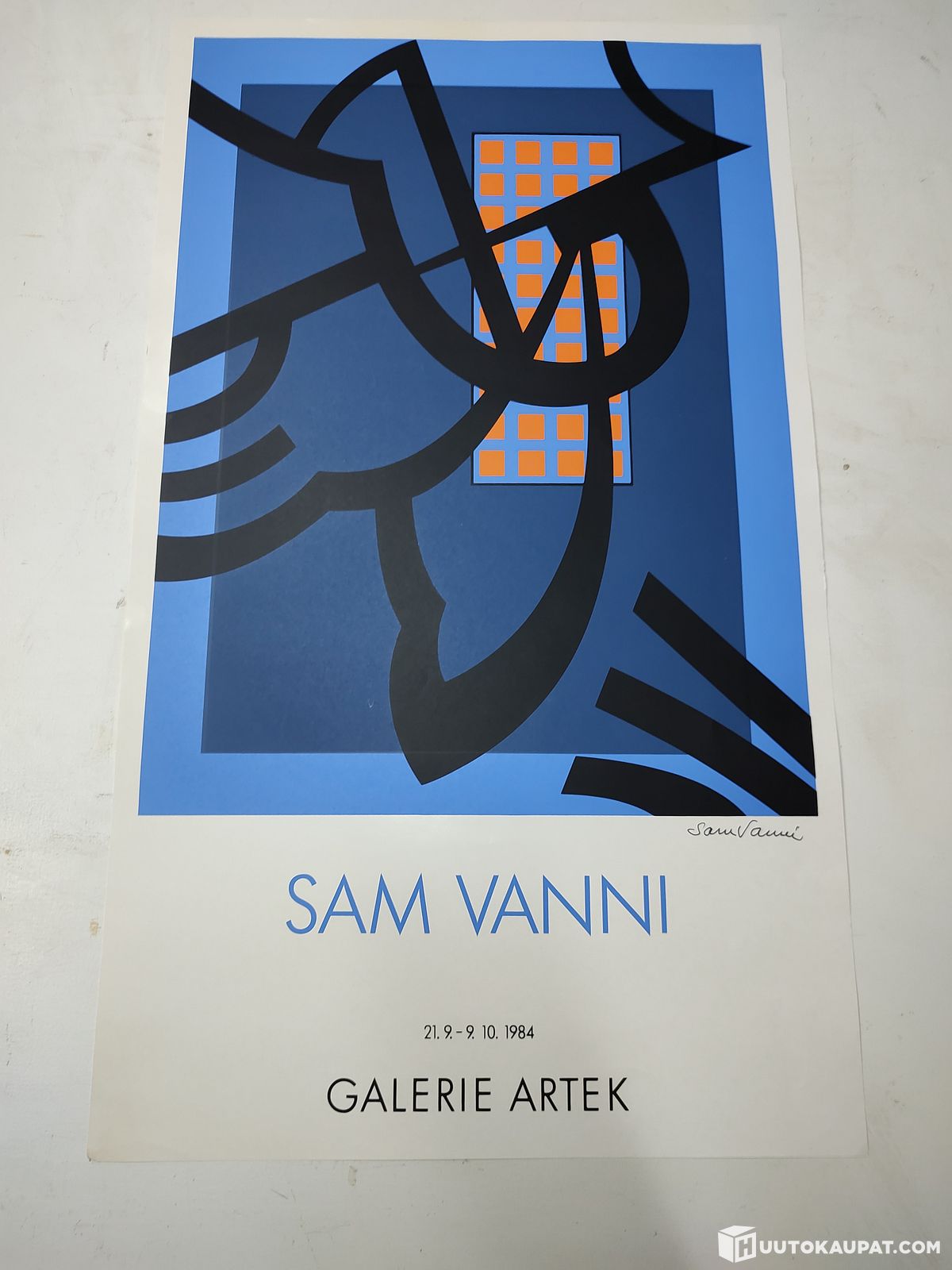 Sam Vanni signeerattu juliste galleria Artek 1984. 5, Vantaa ...