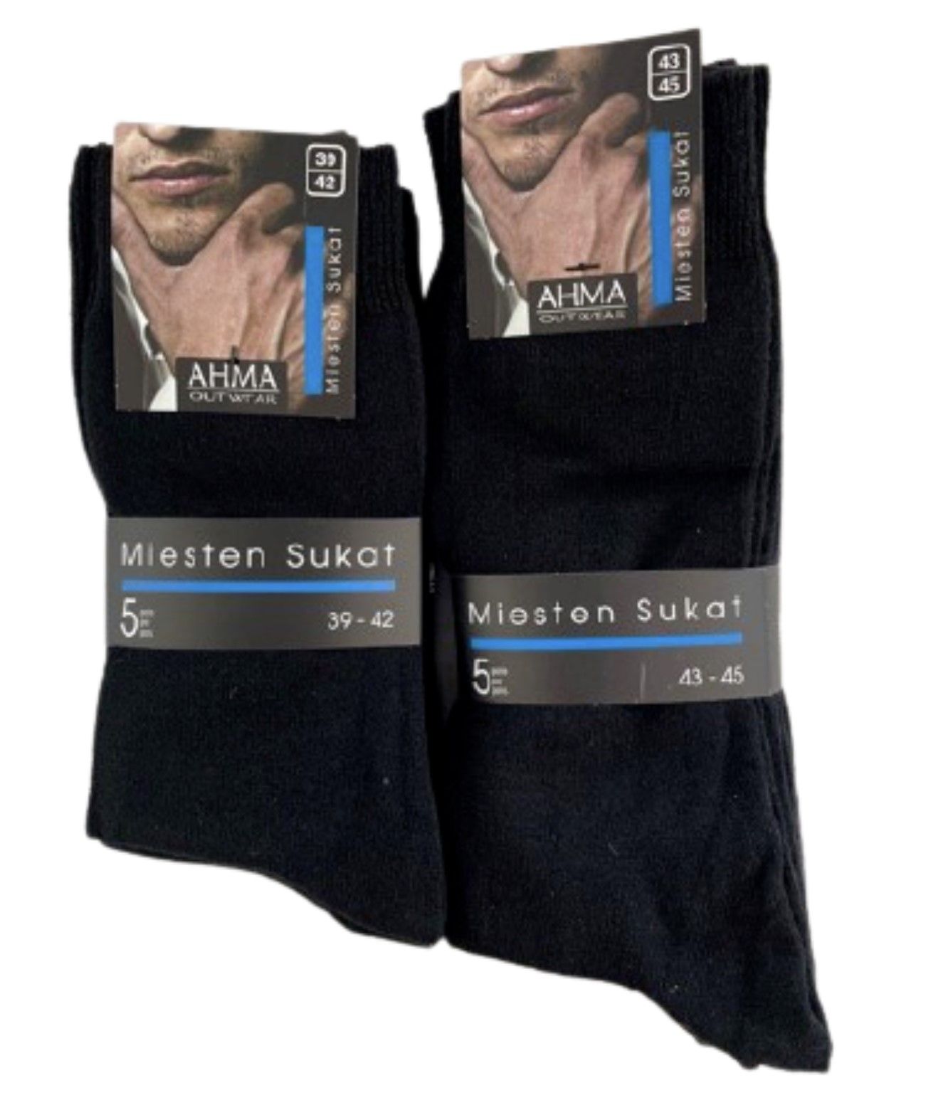 Mustia 50kpl Miesten laadukkaita mustia sukkia, Koot 43-45 ja 39-42, Varaston ...