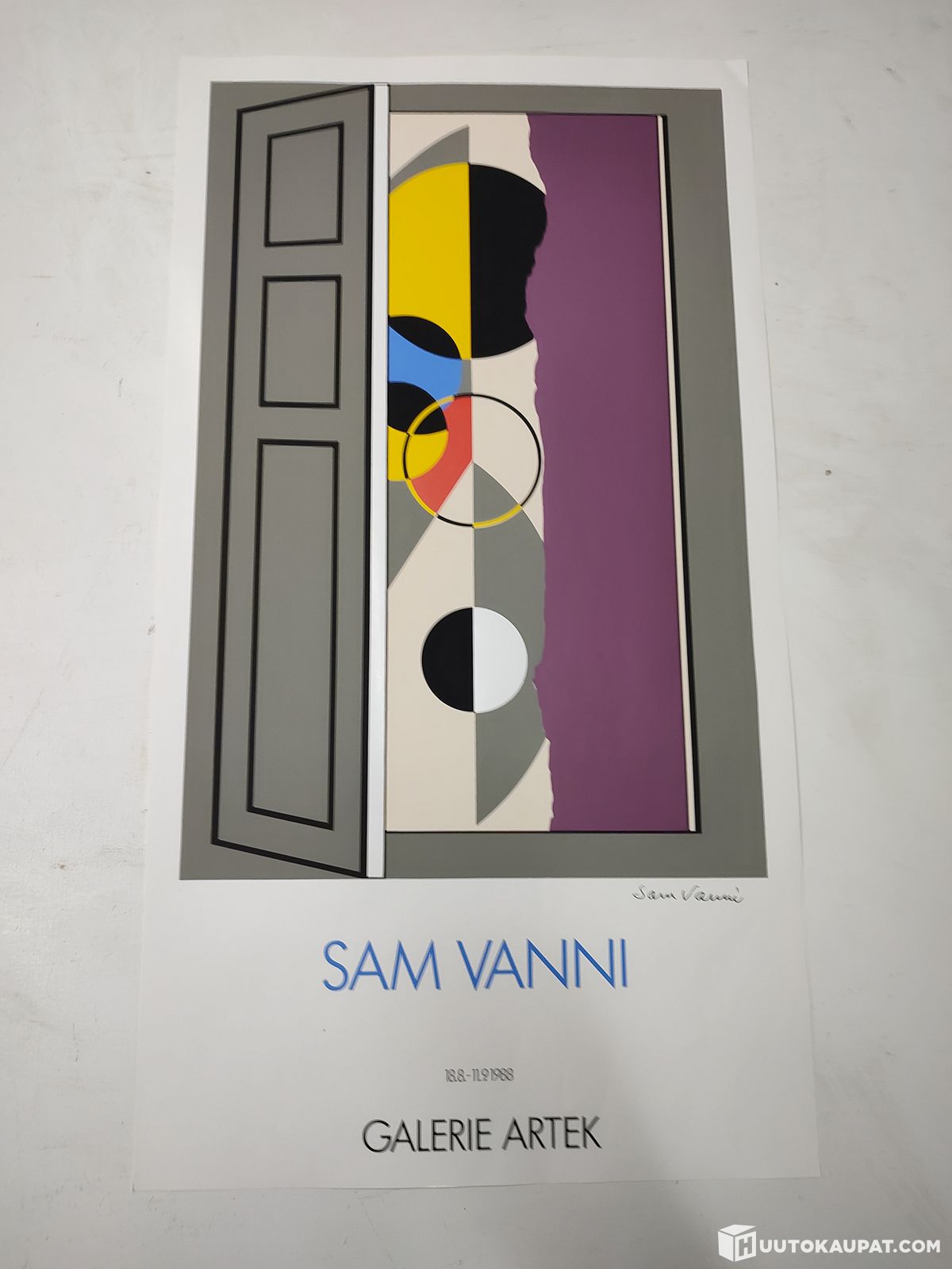 Sam Vanni signeerattu juliste galleria Artek 1984. 3, Vantaa ...
