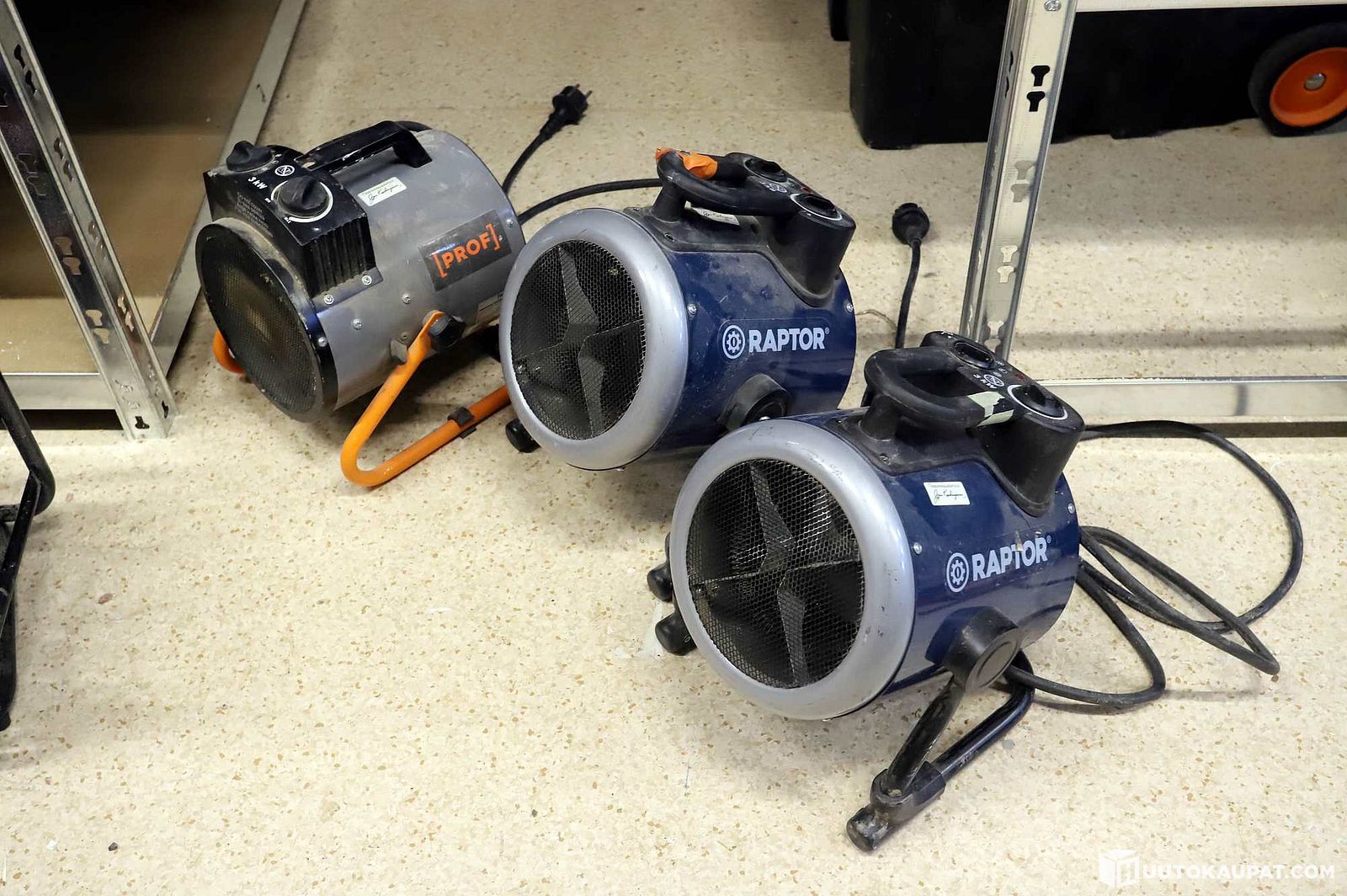 Prof Raptor Raptor and Prof hot-air blowers, total 3 units. K104. Perinnerakentaja ...
